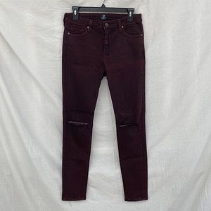 Just Black - Burgundy Denim Jeans - size 30